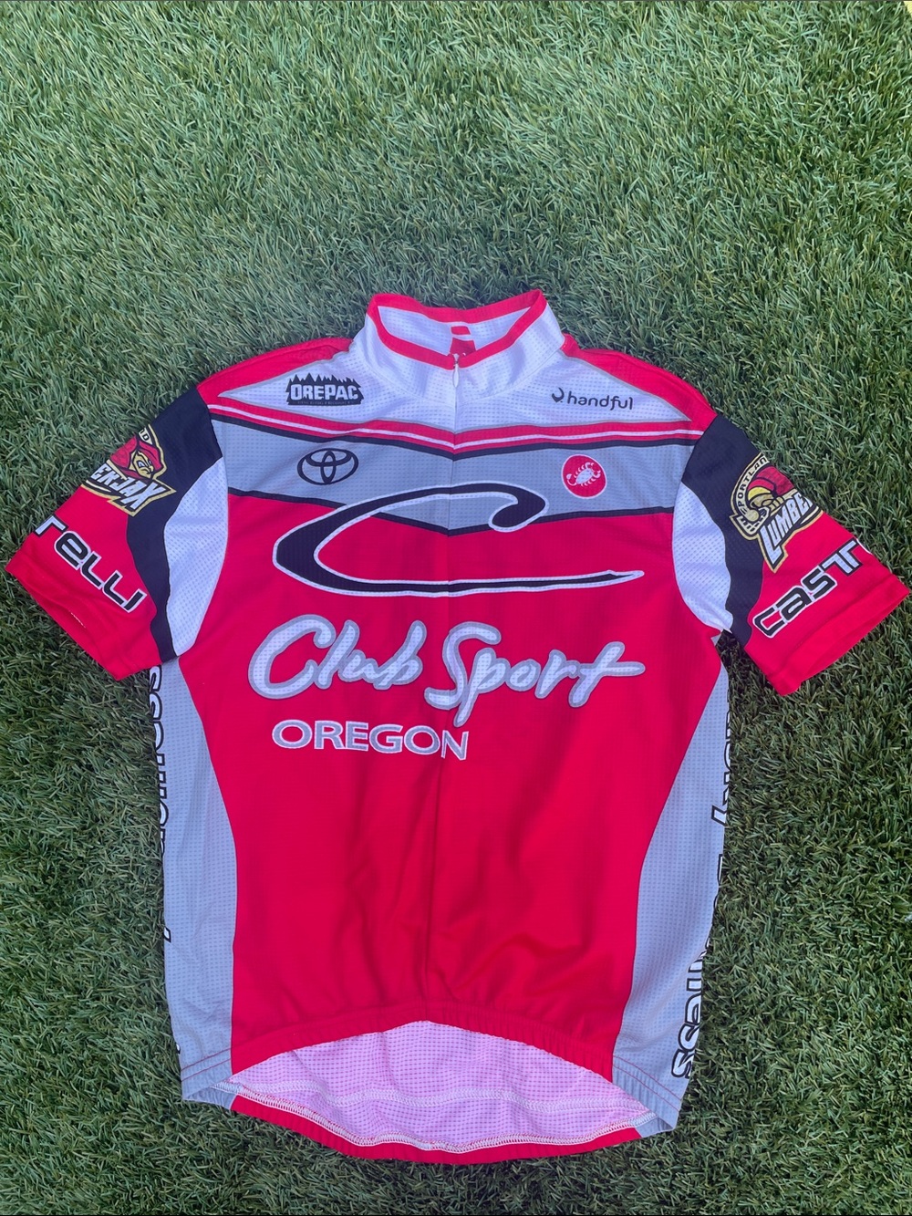 Spyder Red, White & Black Club Sport Oregon Cycling Jersey